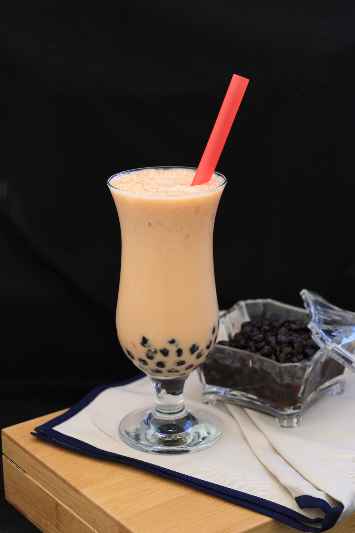 Boba pearls and tea ingredients