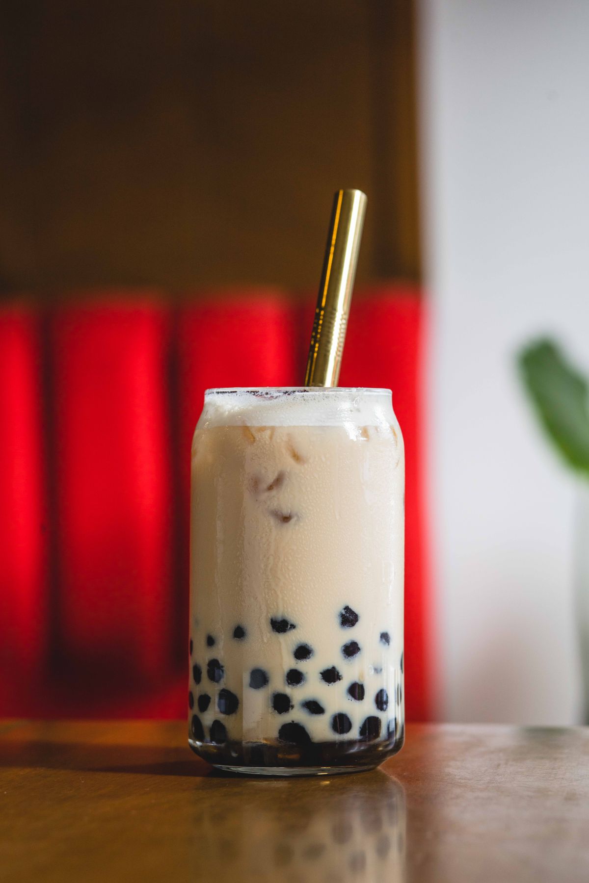 Boba pearls and tea ingredients