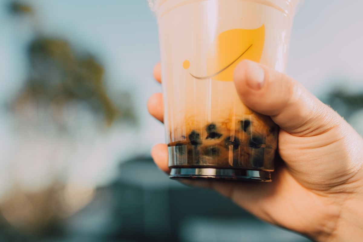 Boba pearls and tea ingredients