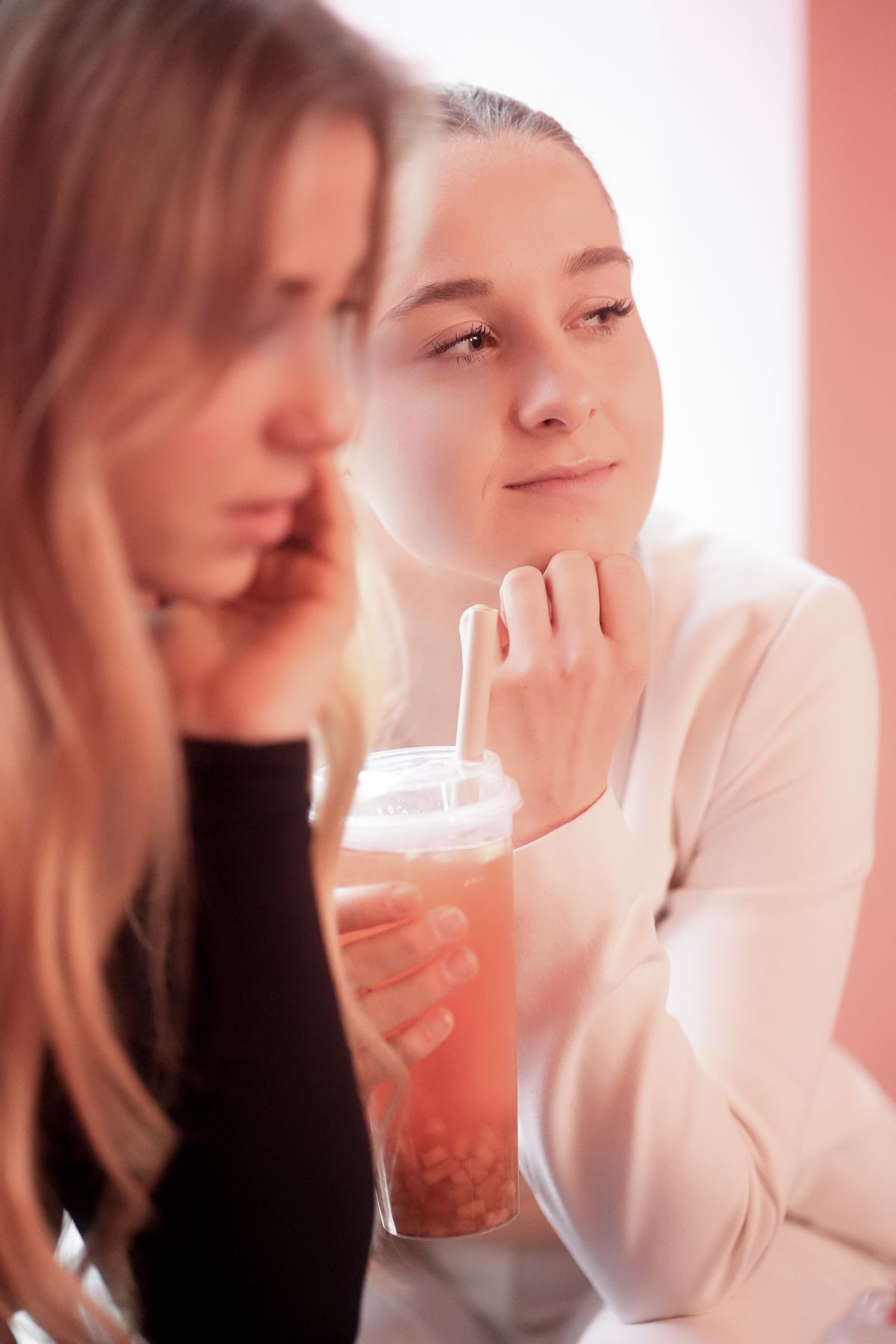 Customers enjoying bubble tea