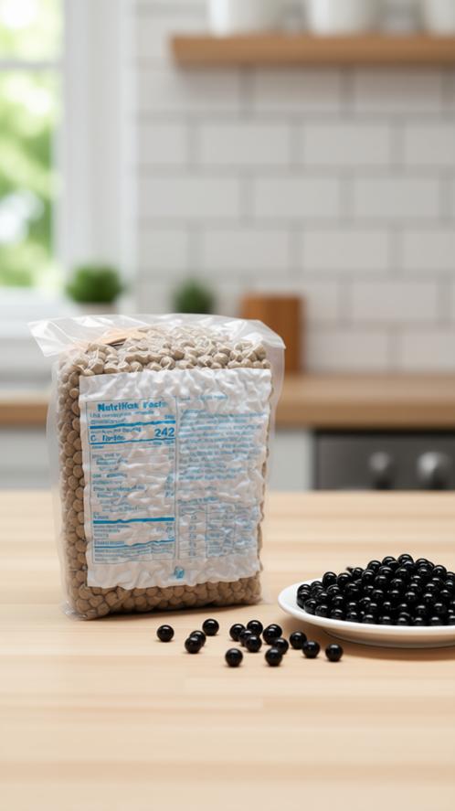 Premium black tapioca pearls